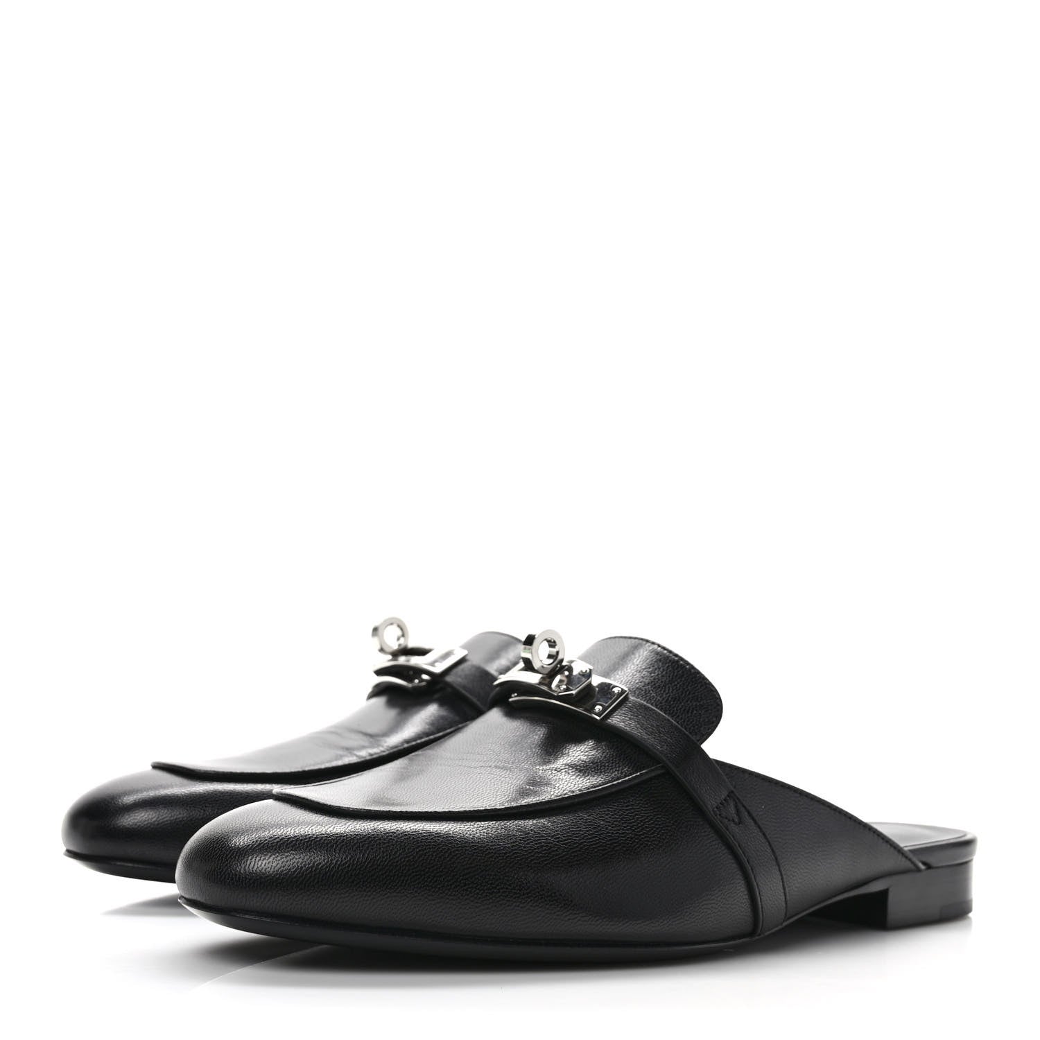 Hermes Goatskin Oz Mules 37.5 Black 3 of 9