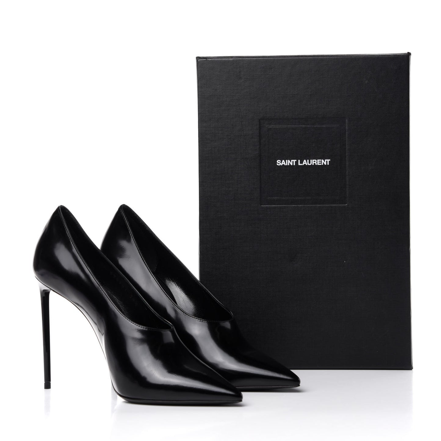 Patent Calfskin Teddy High Vamp 105 Pumps 38.5 Black