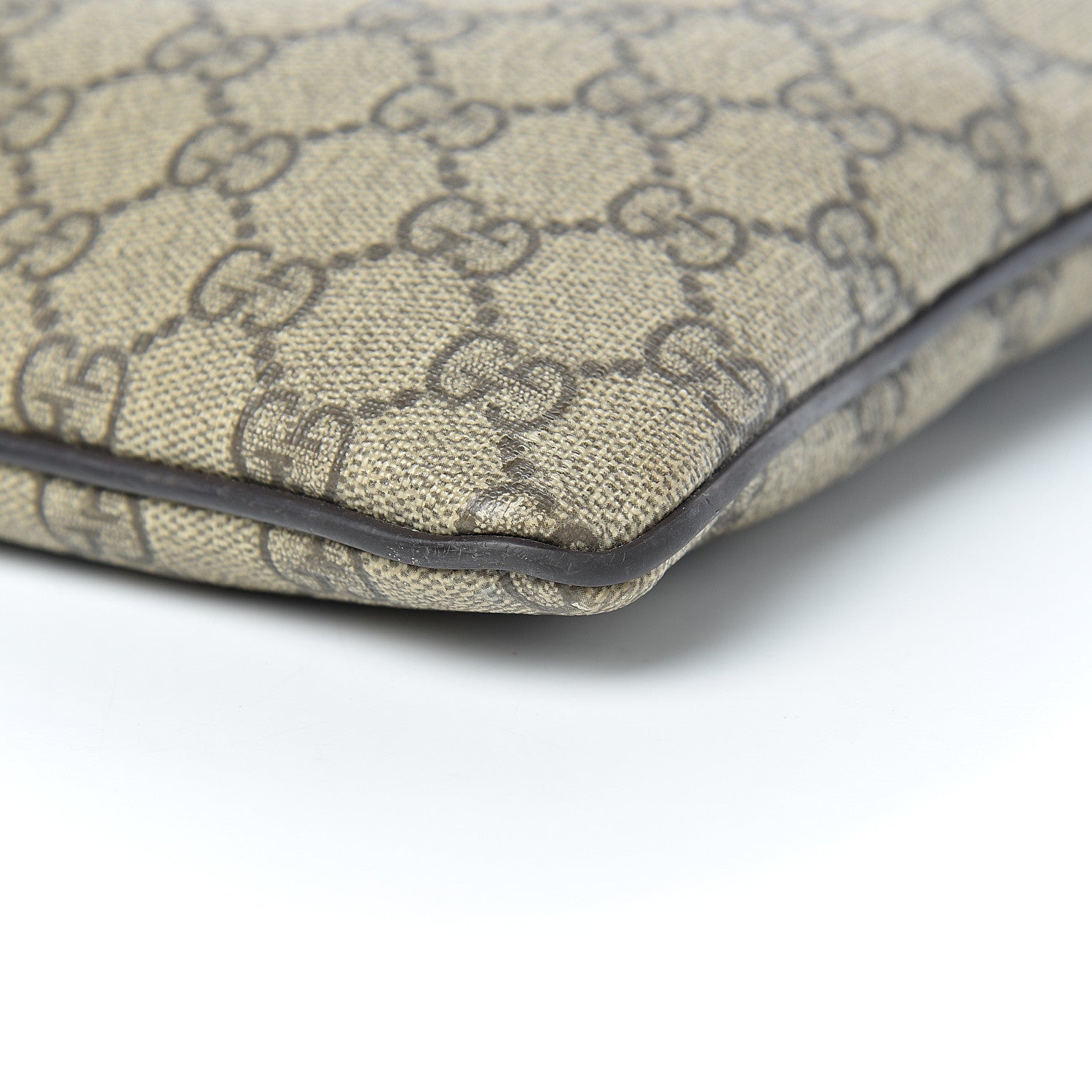 Gucci GG Supreme Monogram Selleria Calfskin Small Flat Side Zip Messenger Bag Beige Ebony Cocoa Dark Chocolate 10 of 23
