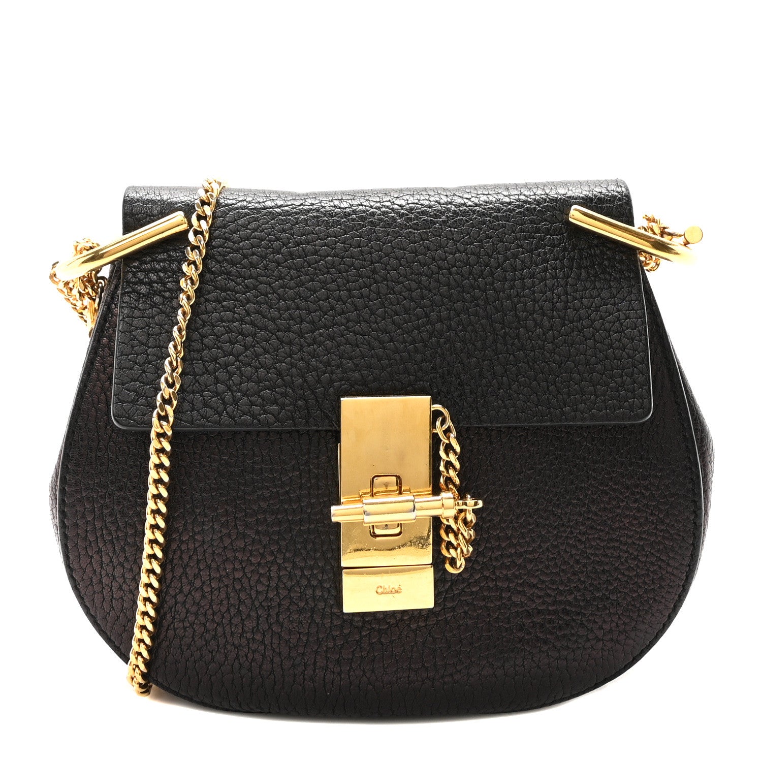 Chloe Grained Lambskin Mini Drew Shoulder Bag Black 1 of 9