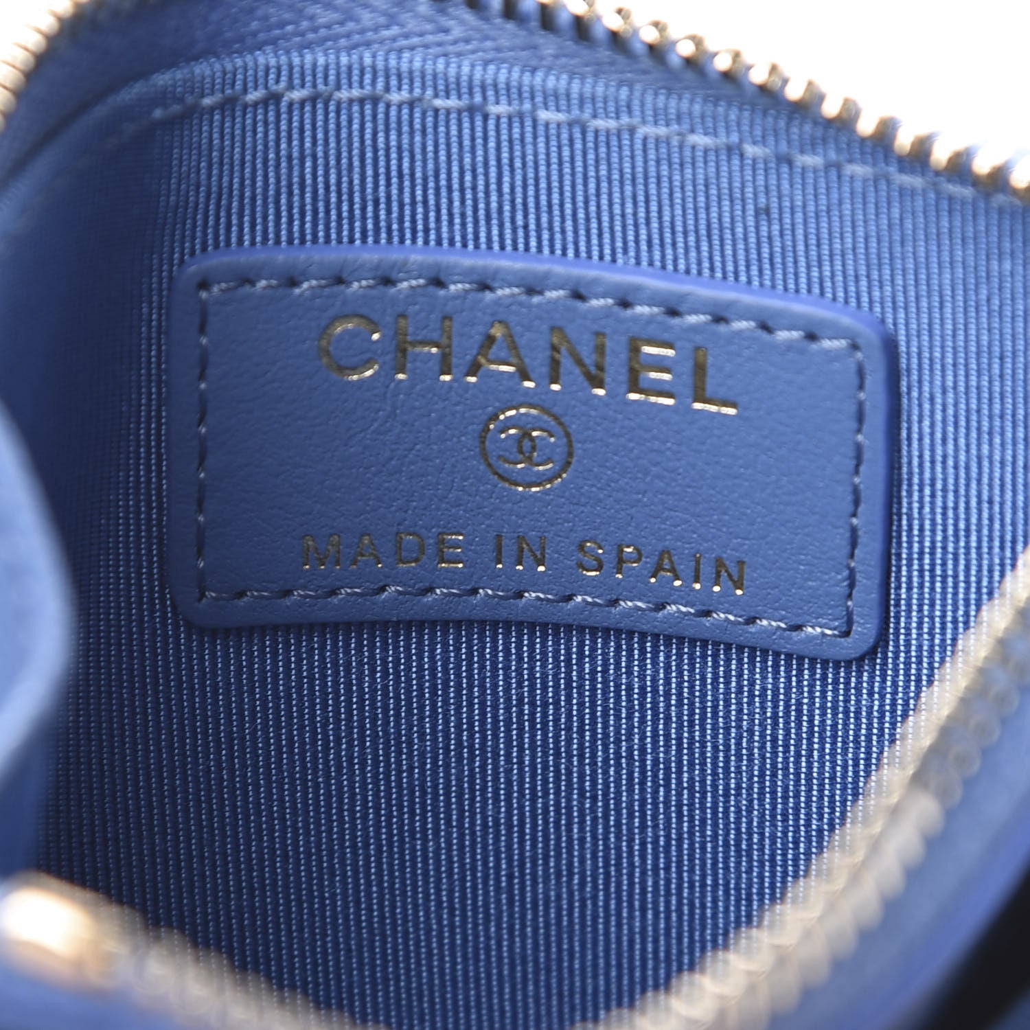 Chanel Caviar Quilted CC Zip Card Holder Blue 6 of 8