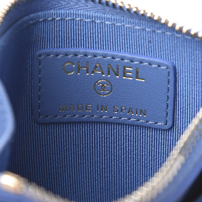 Chanel Caviar Quilted CC Zip Card Holder Blue 6 of 8