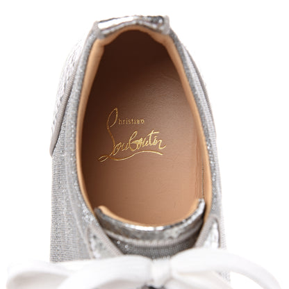 Christian Louboutin Metallic Louis Junior Spikes Flat Sneakers 41 Silver 5 of 11