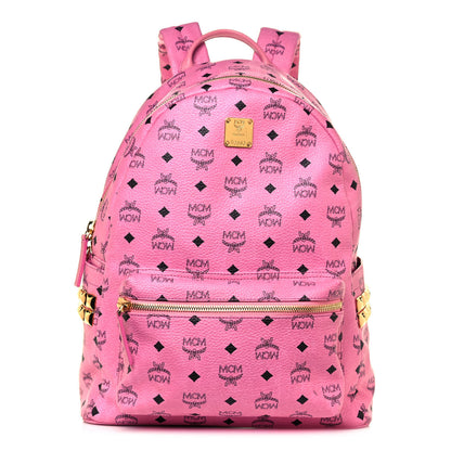 MCM Visetos Medium Side Studs Stark Backpack Pink 1 of 13
