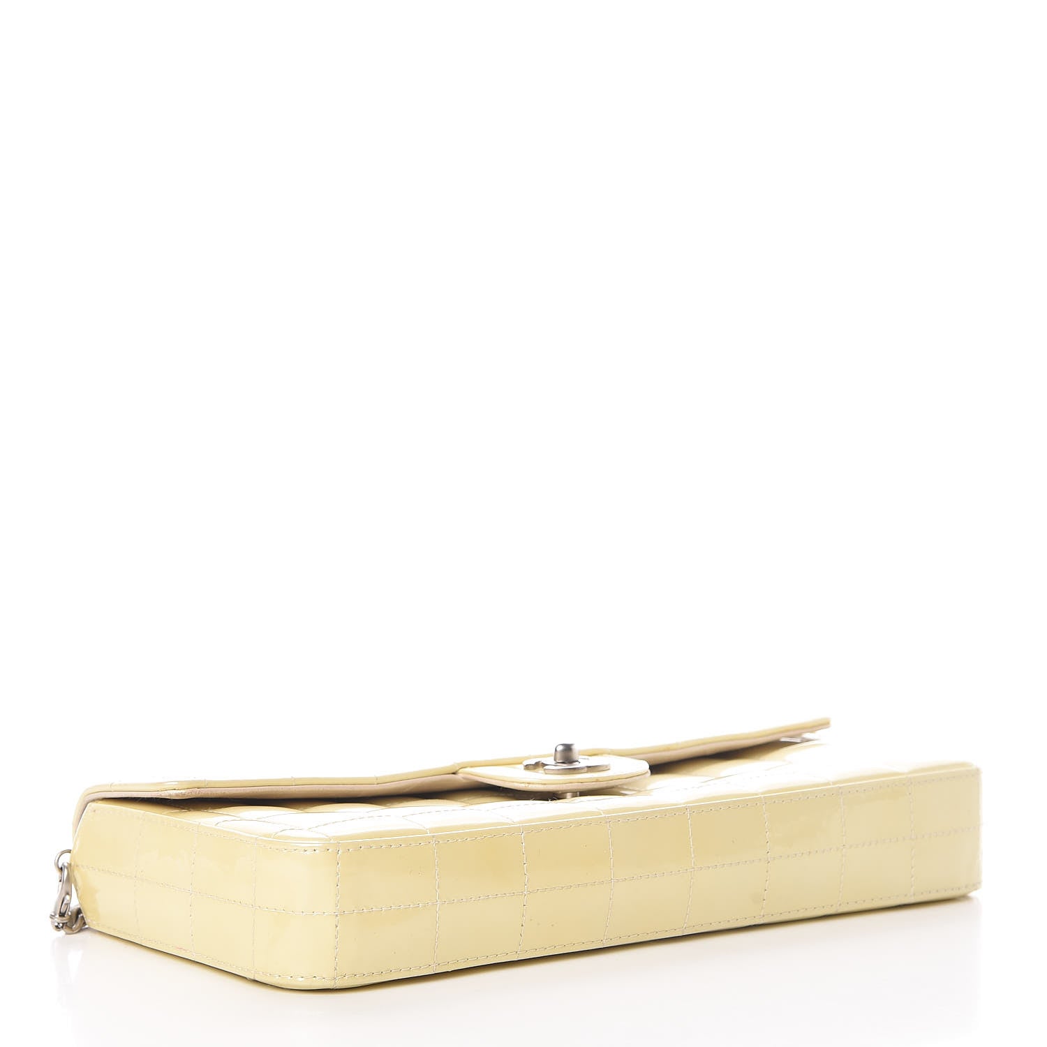 Chanel Patent Quilted East West Chocolate Bar Flap White 4 of 19