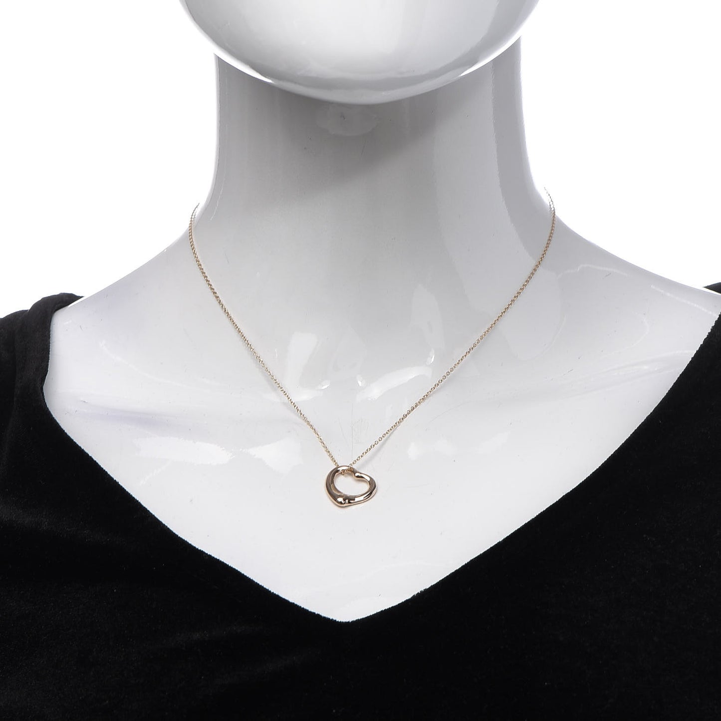 18K Rose Gold 16mm Elsa Peretti Open Heart Pendant Necklace