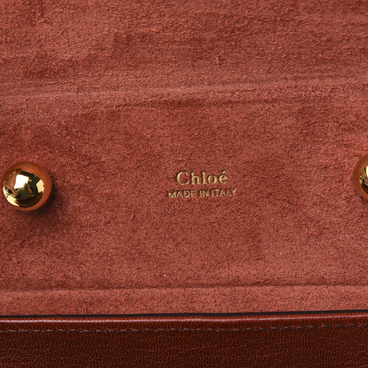 Chloe Calfskin Lizard Embossed Small Aby Lock Sepia Brown 5 of 8