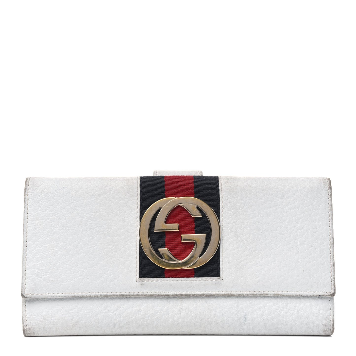Calfskin Web Blondie Continental Wallet White
