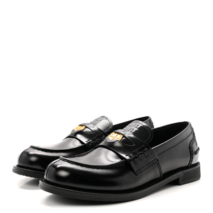 Miu Miu Spazzolato Penny Loafers 37 Black 2 of 8