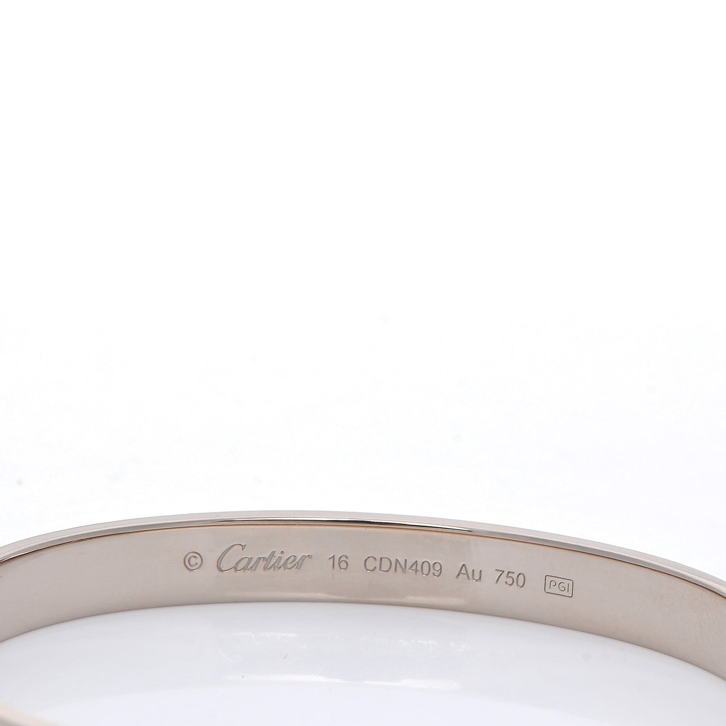 18K White Gold LOVE Bracelet 16