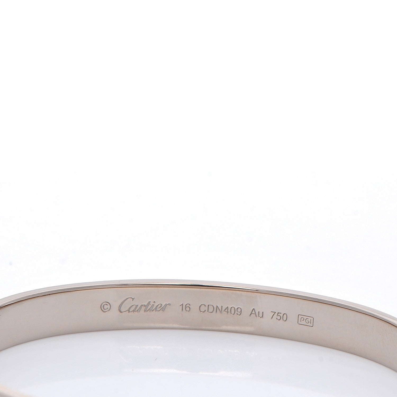 Cartier 18K White Gold LOVE Bracelet 16 4 of 6