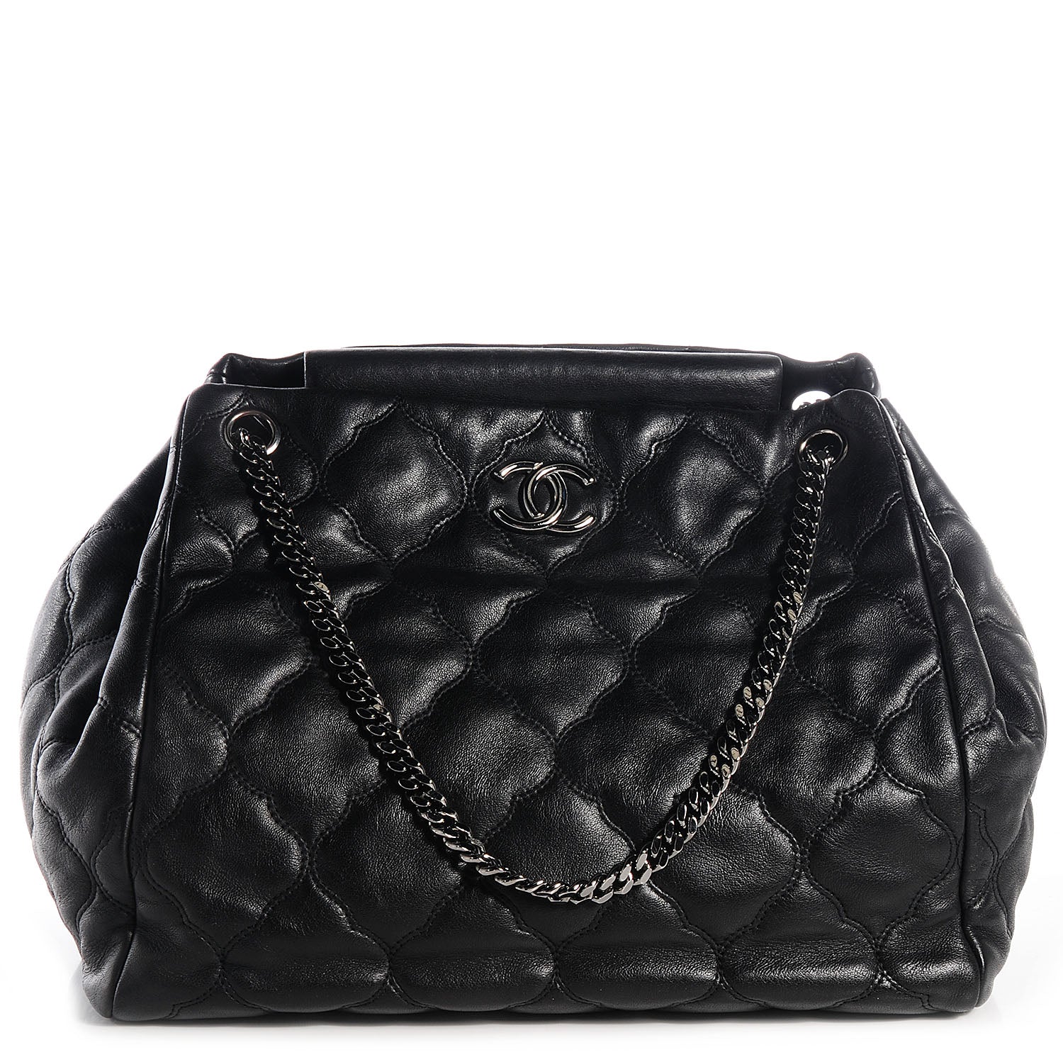 Chanel Lambskin Cells Accordion Tote Black 1 of 8