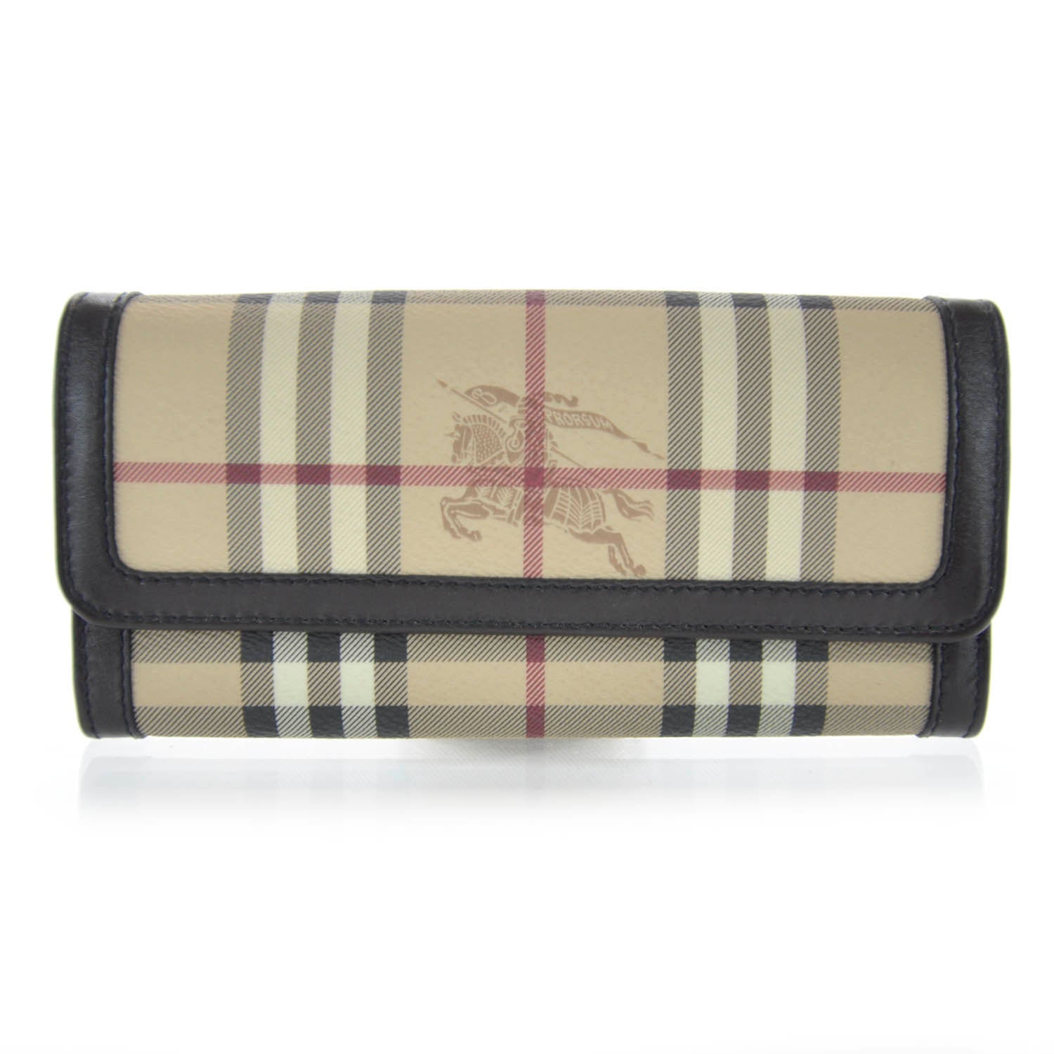 Burberry Haymarket Check Continental Wallet Black 1 of 6