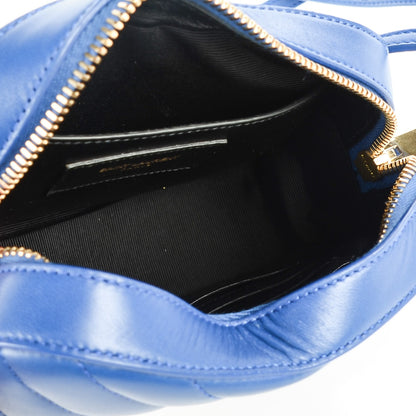 Saint Laurent Lambskin Chevron Small Classic Monogram Camera Bag Blue Majorelle 5 of 8