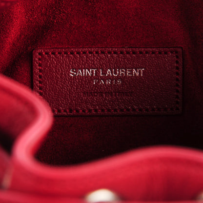 Saint Laurent Sheepskin Small Emmanuelle Zip Bucket Bag Red 7 of 7
