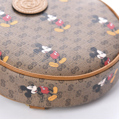 Gucci X DISNEY Mini Vintage GG Supreme Monogram Mickey Mouse Round Backpack Beige Vintage Sun Oil 5 of 10