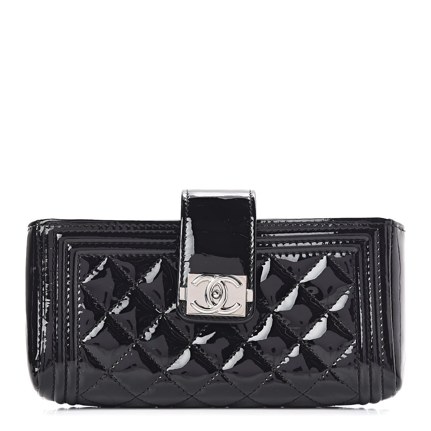 Patent Mini Boy Phone Holder Clutch Black