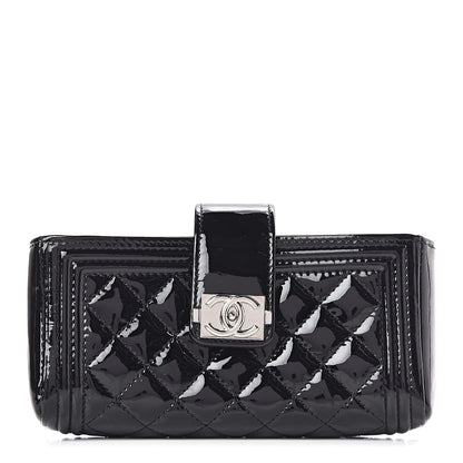 Chanel Patent Mini Boy Phone Holder Clutch Black 1 of 7