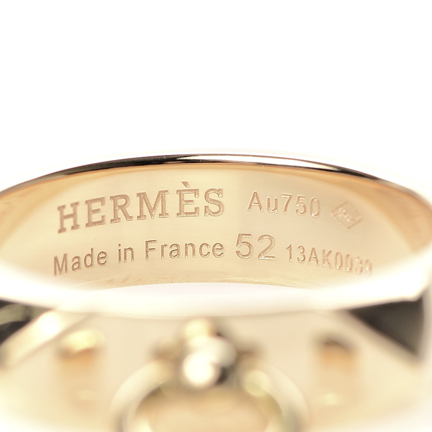 Hermes 18K Yellow Gold PM Collier De Chien Ring 52 6 4 of 5