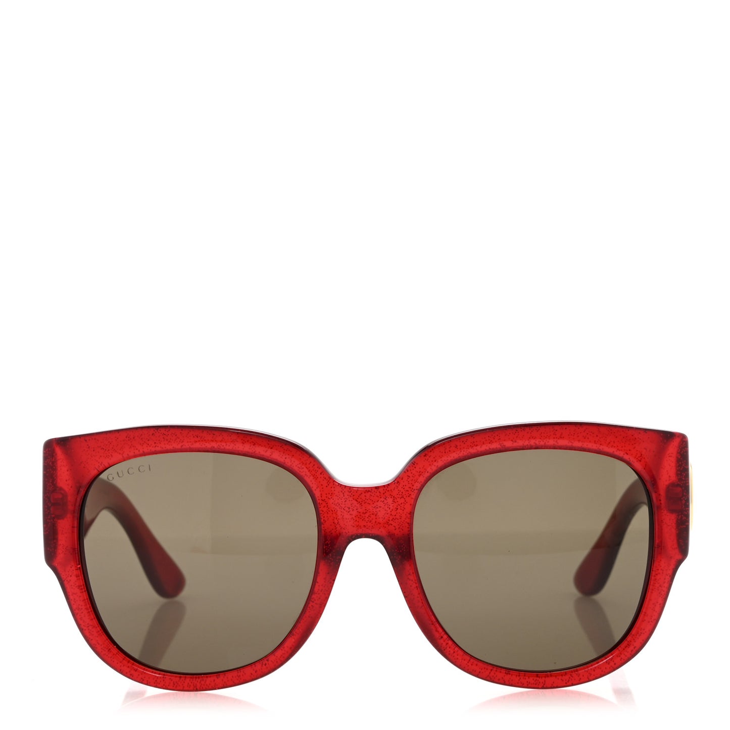 Acetate Glitter Round Frame Sunglasses GG0142SA Red