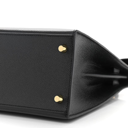 Hermes Epsom Horseshoe Kelly Sellier 28 Black Rose Extreme 10 of 13