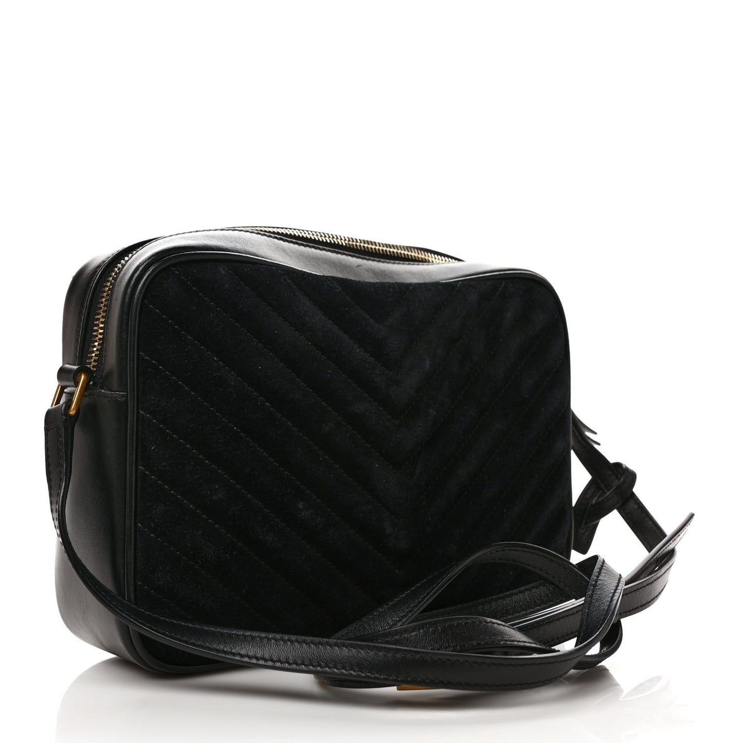 Suede Calfskin Monogram Lou Camera Bag Black