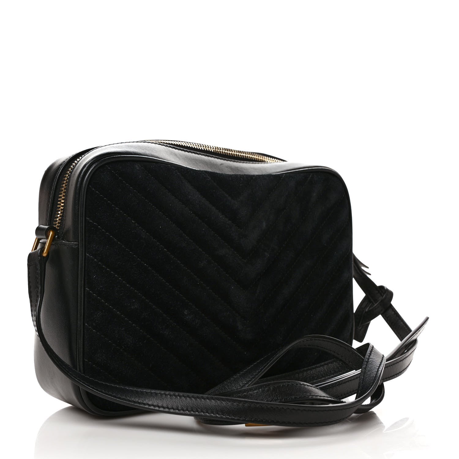 Saint Laurent Suede Calfskin Monogram Lou Camera Bag Black 3 of 8