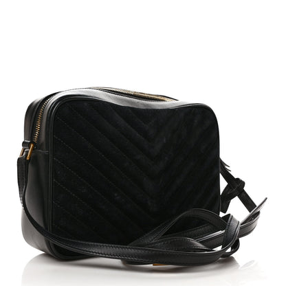 Saint Laurent Suede Calfskin Monogram Lou Camera Bag Black 3 of 8