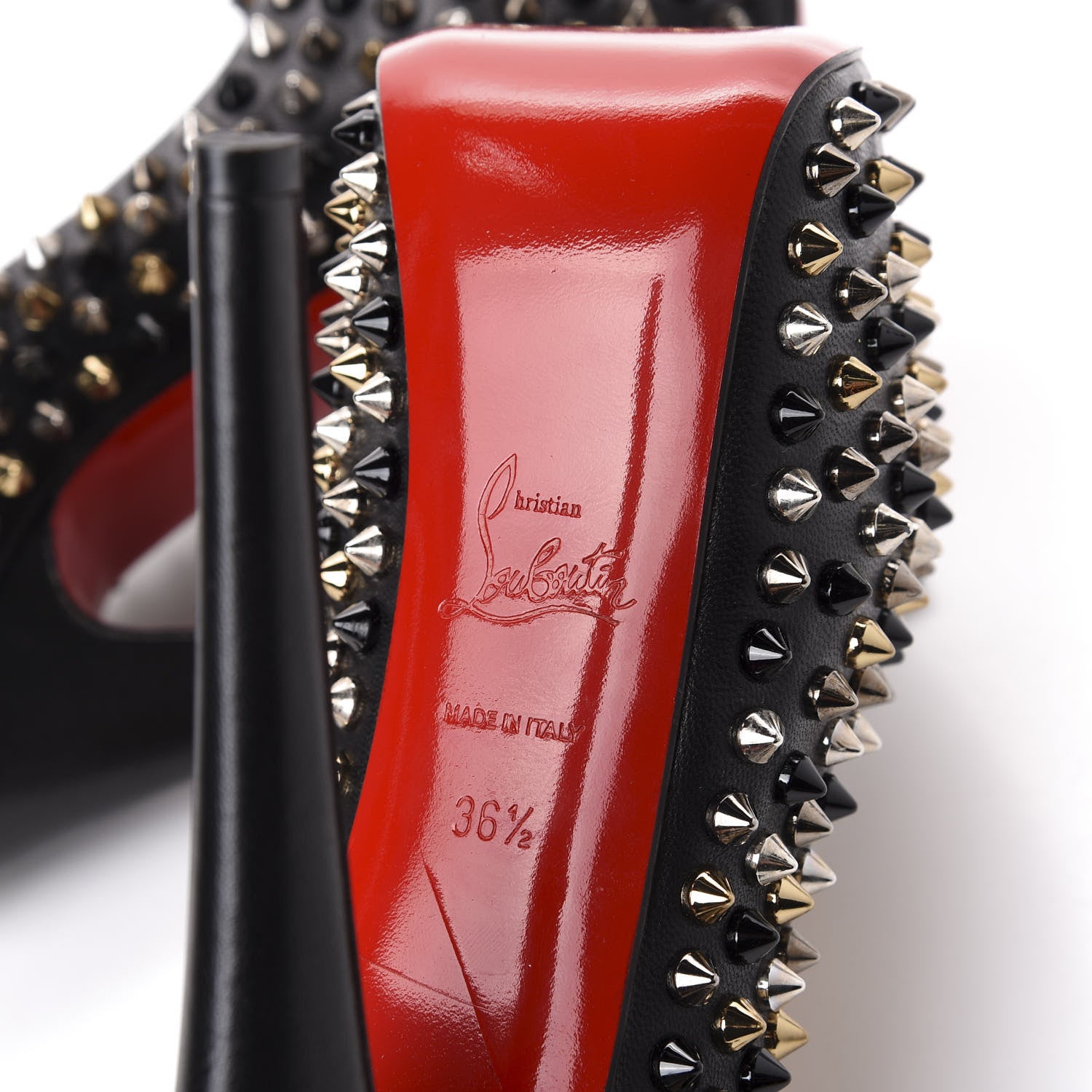 Christian Louboutin Nappa Daffodile Spikes 160 Pumps 36.5 Black 8 of 11