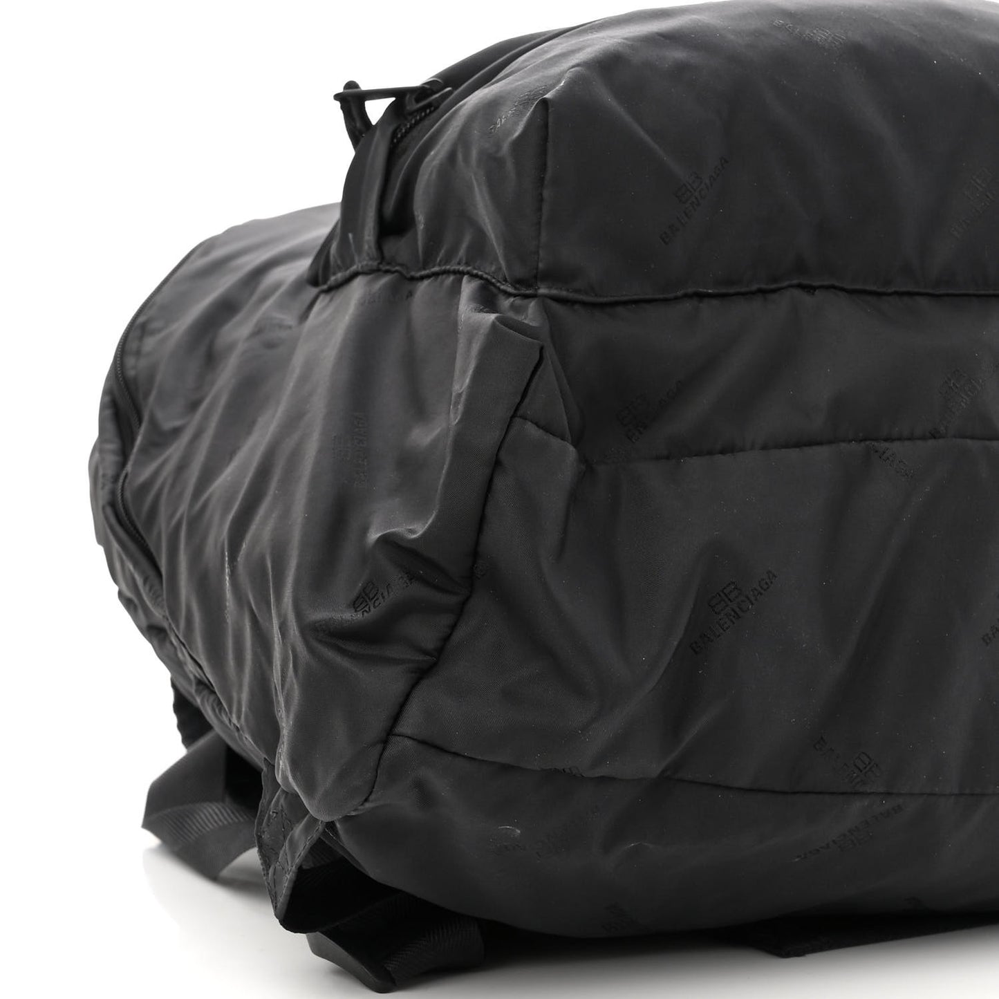 Nylon Allover Logo Backpack Black