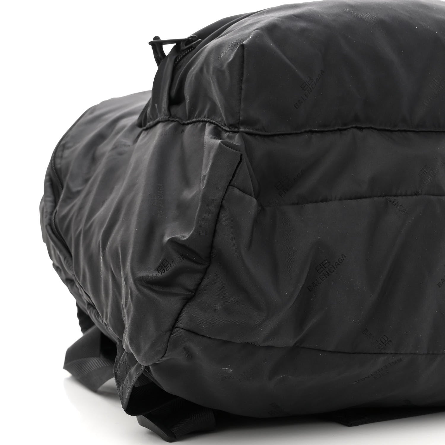 Balenciaga Nylon Allover Logo Backpack Black 9 of 11