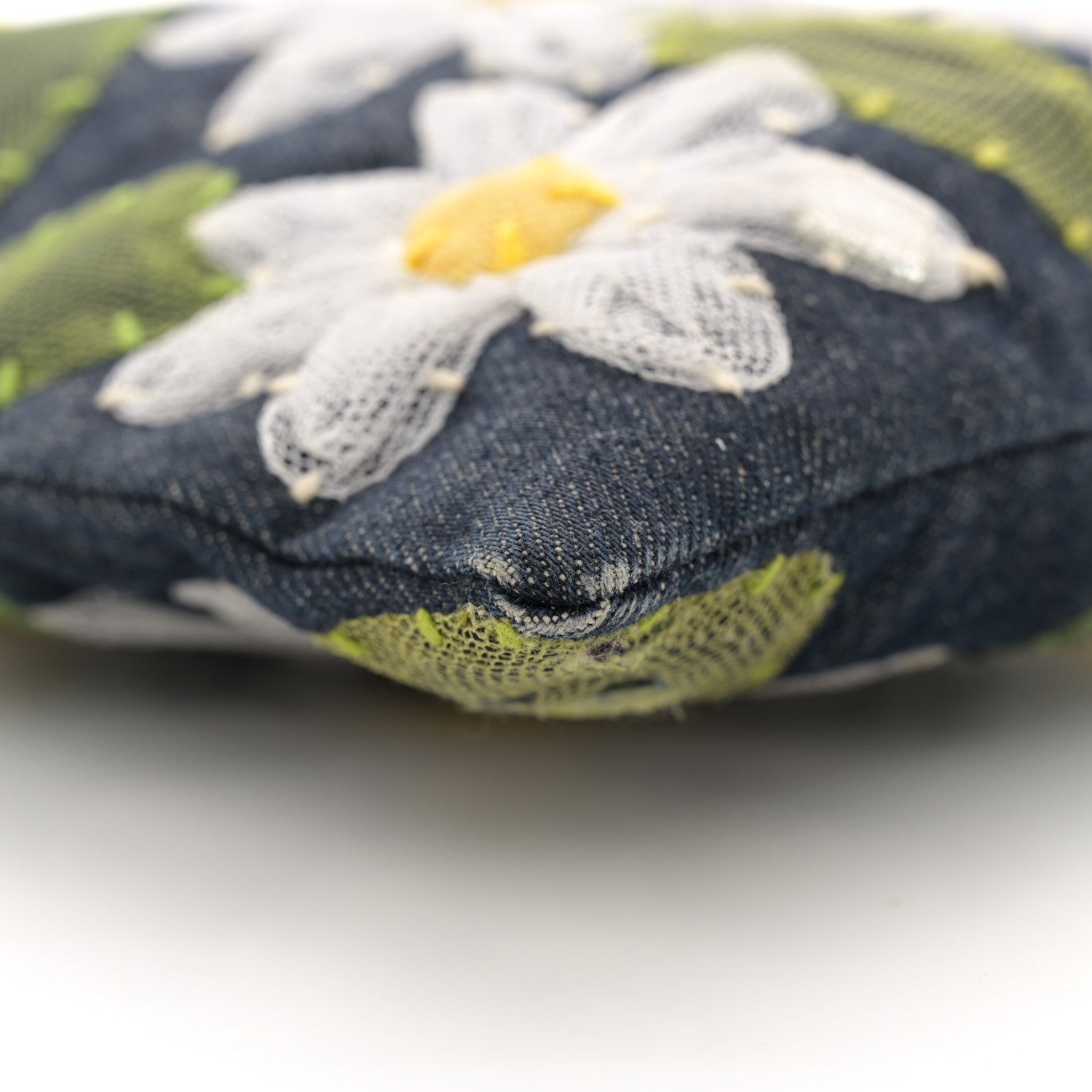 Fendi Denim Flower Applique Tote Blue 8 of 16