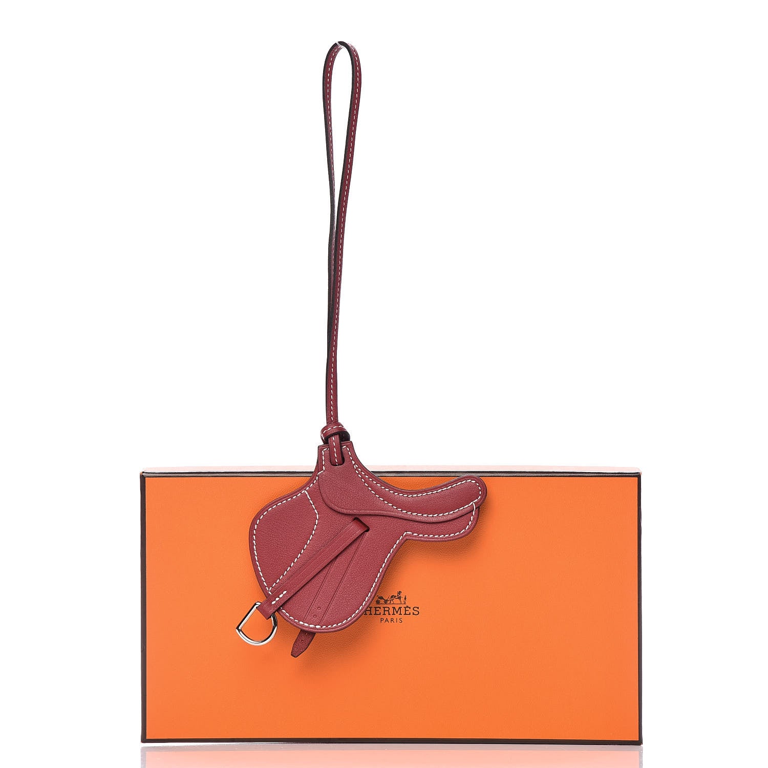 Hermes Swift Paddock Selle Horse Saddle Bag Charm Rouge Grenat 7 of 8