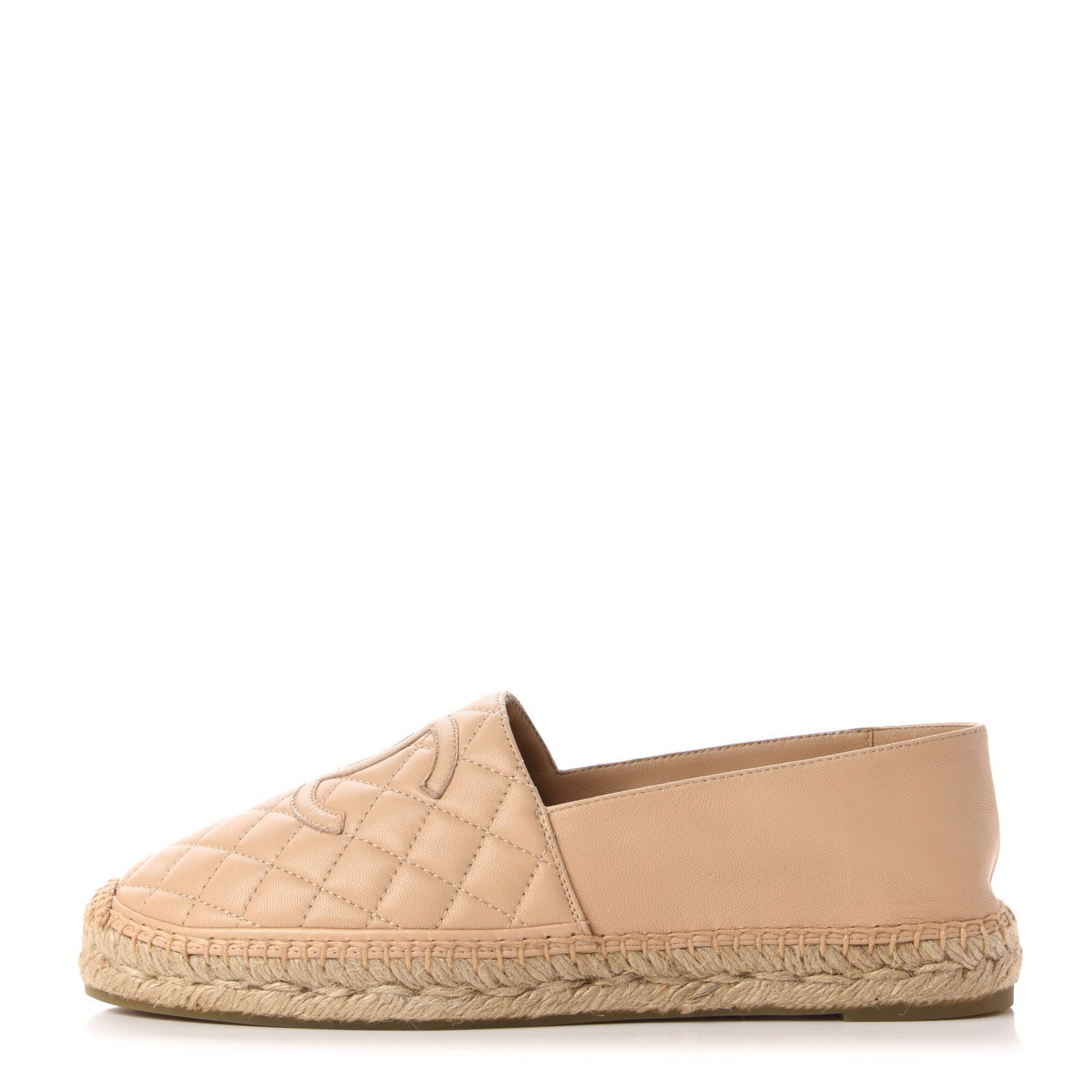 Chanel Lambskin Quilted CC Espadrilles 42 Beige 1 of 11
