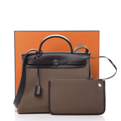 Hermes Vache Hunter Toile Herbag Zip 31 PM Etoupe Ebene 13 of 13
