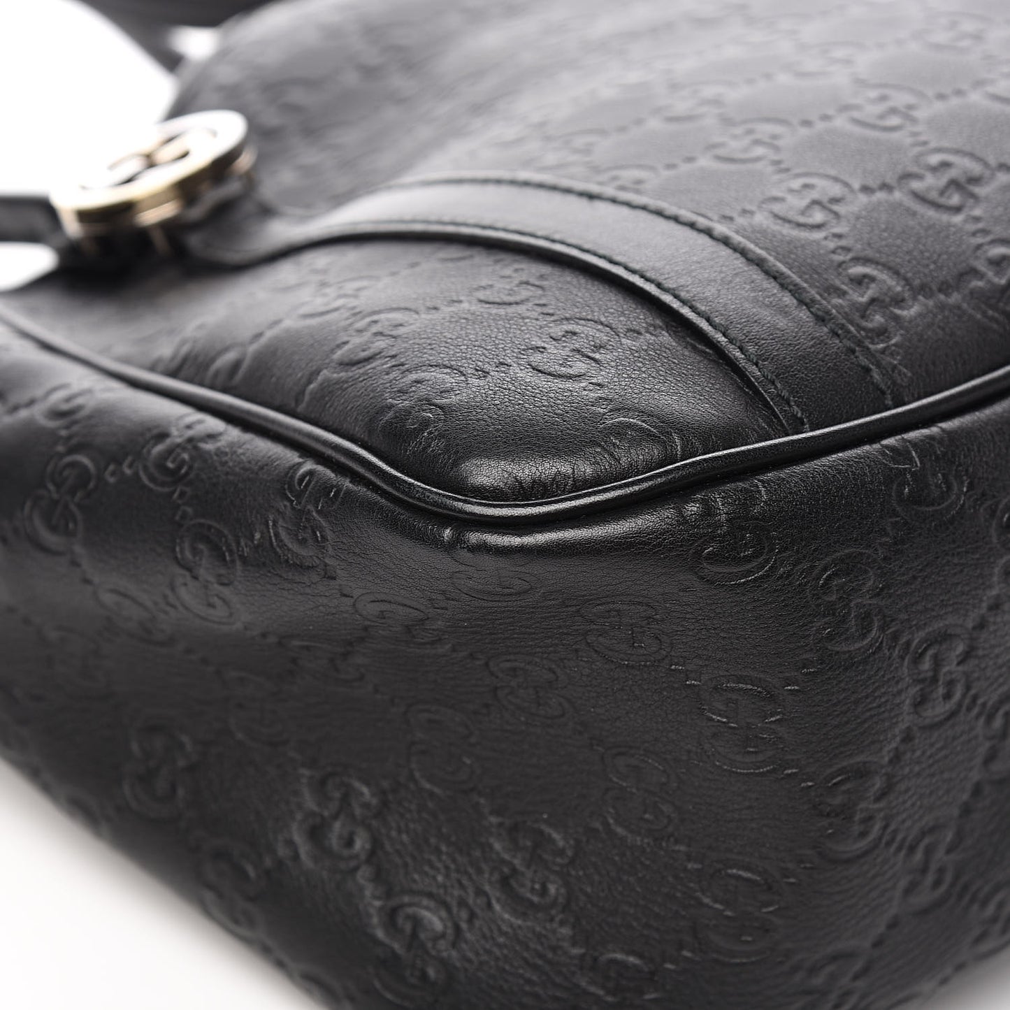Guccissima Medium GG Twins Shoulder Bag Black