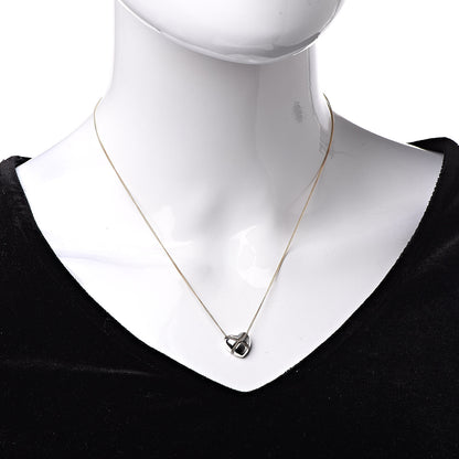 Tiffany Sterling Silver 18K Yellow Gold Heart Pendant Necklace 2 of 7