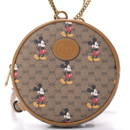 Gucci X DISNEY Mini Vintage GG Supreme Monogram Mickey Mouse Round Backpack Beige Vintage Sun Oil 7 of 10