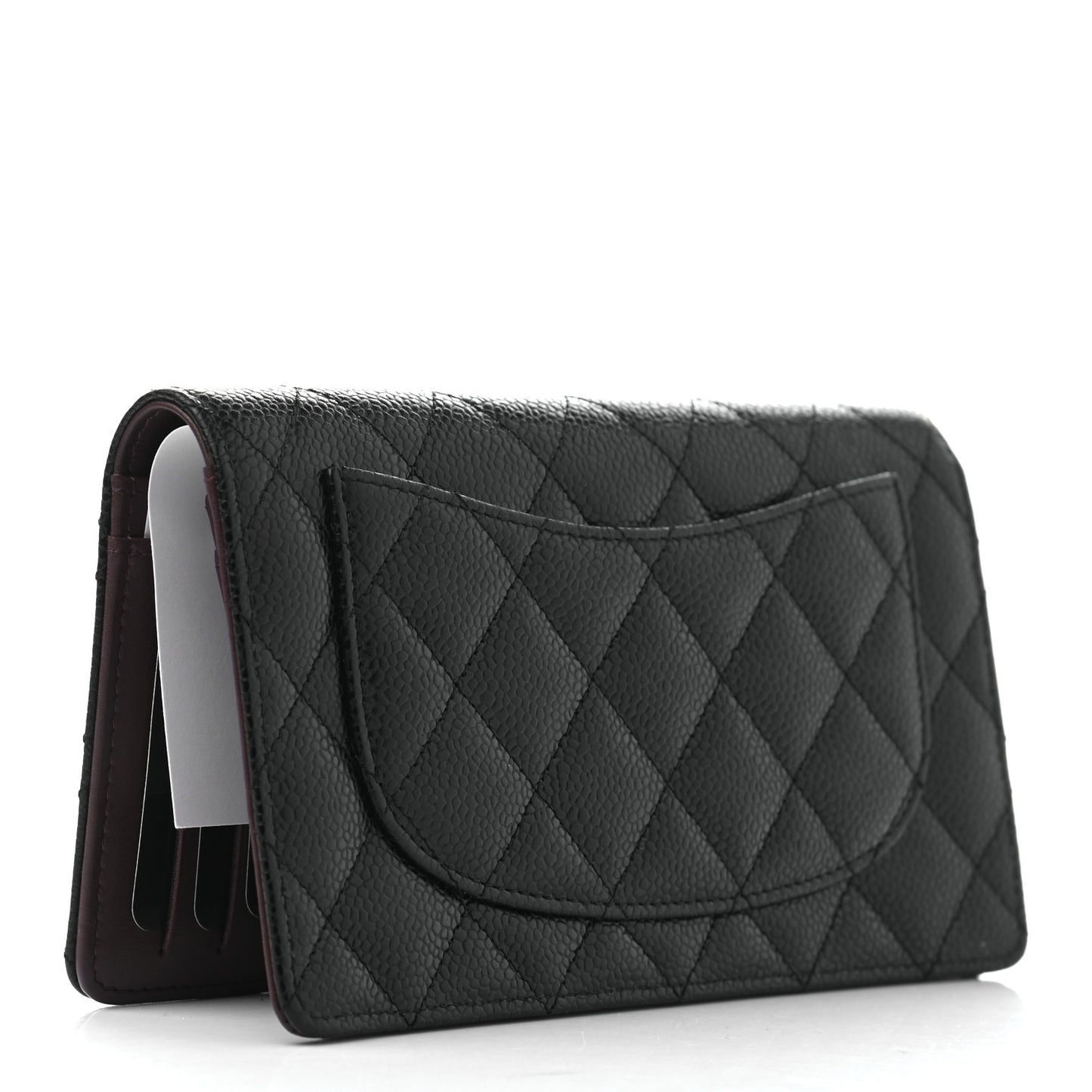 Caviar Quilted Yen Wallet Black