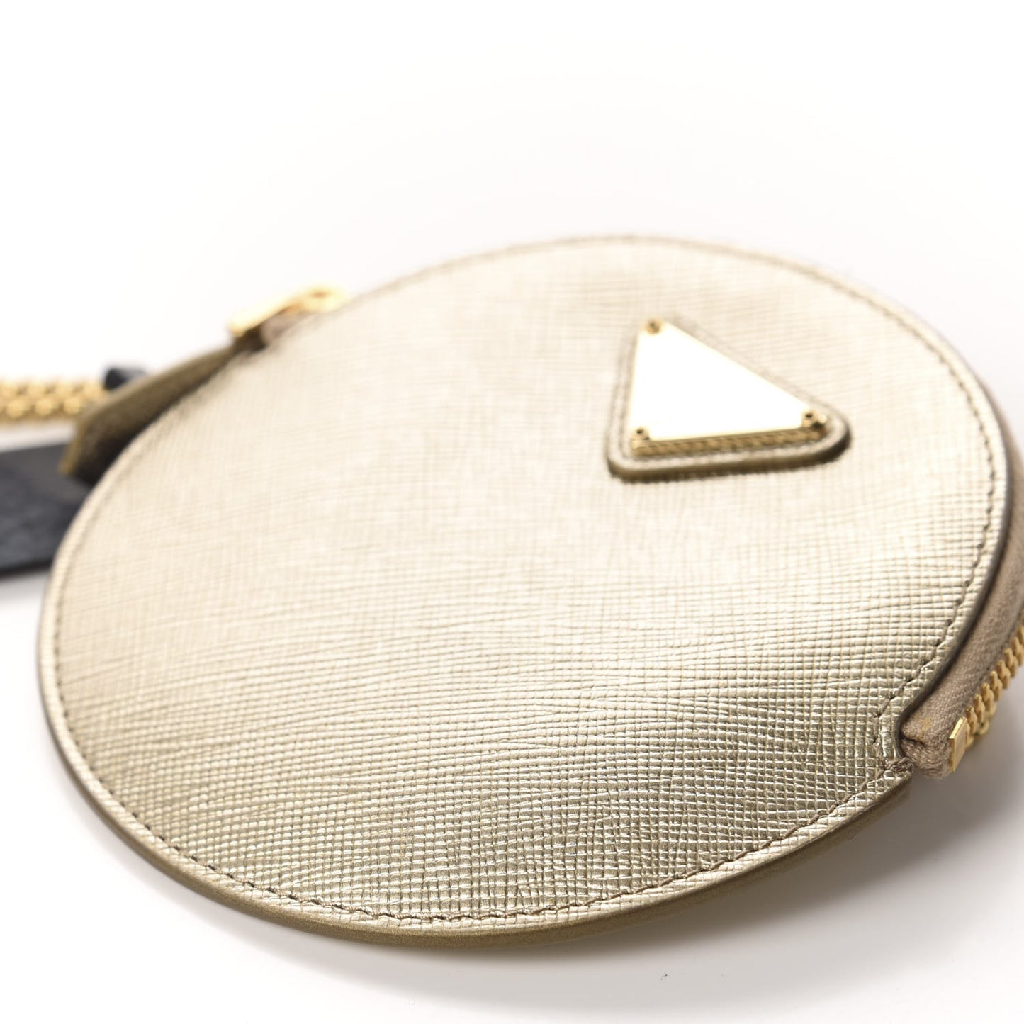 Metallic Saffiano Mini Pouch Pirite