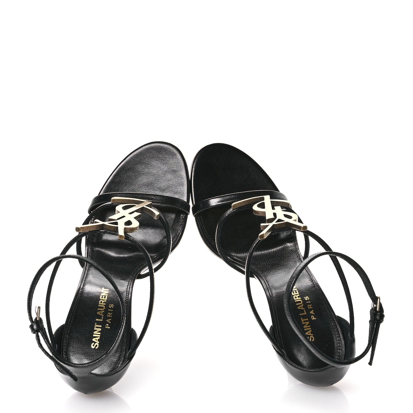 Calfskin Cassandra 100 Ankle Strap Sandals 37 Black