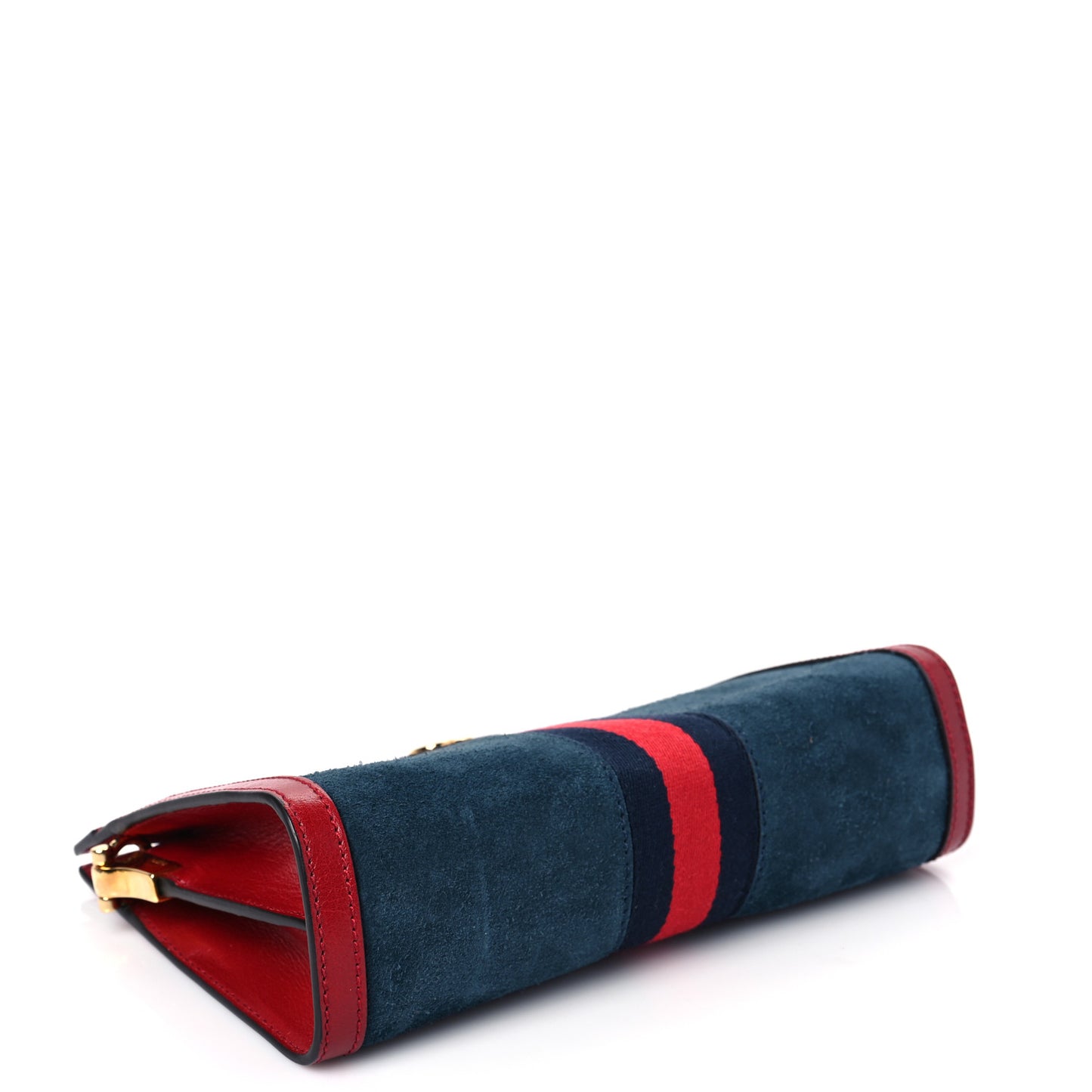 Suede Calfskin Web Small Ophidia Chain Shoulder Bag New Blue Romantic Cherry