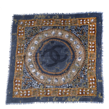 Chanel Cashmere Mosaic CC Logo Scarf 2 of 5