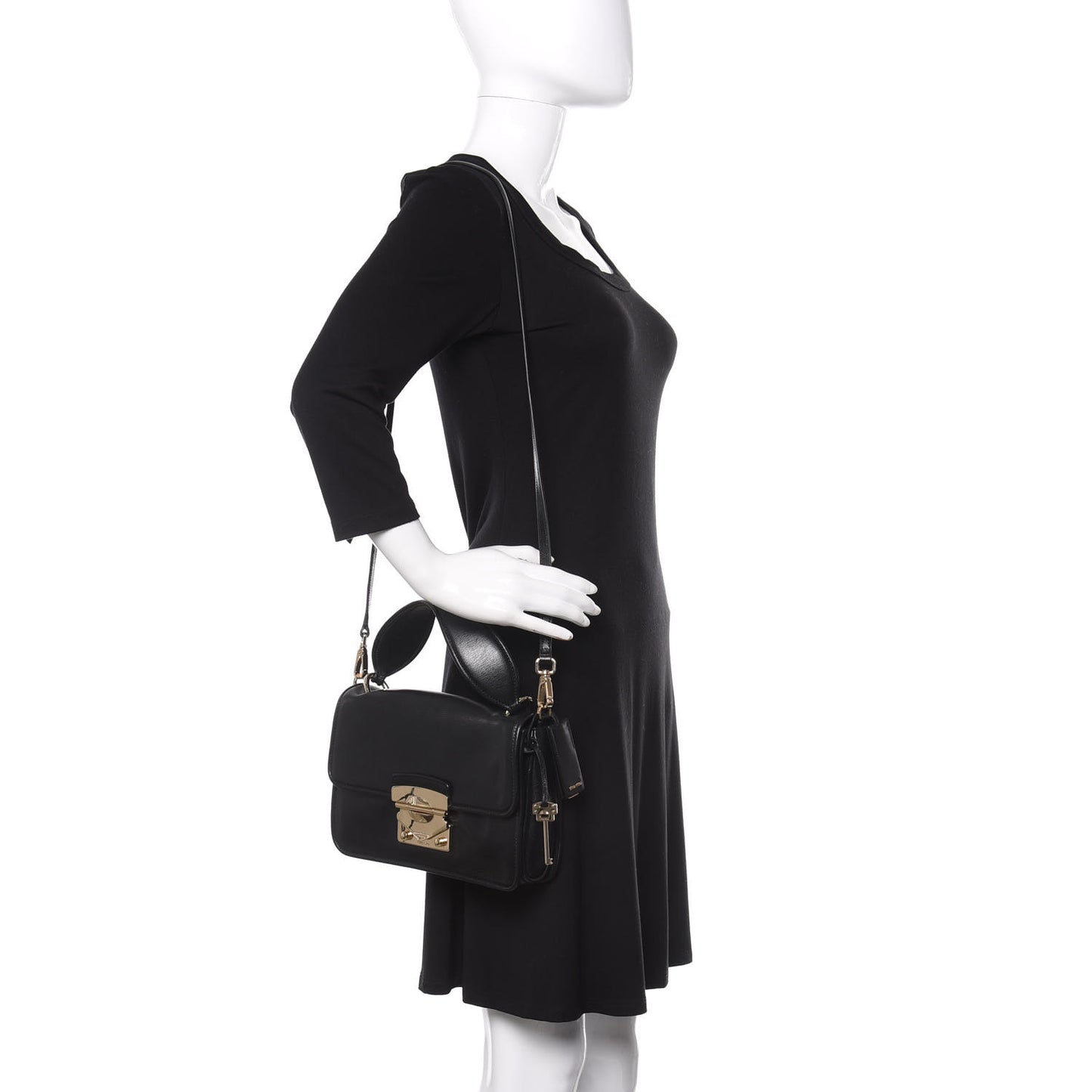 Goatskin Madras Shoulder Bag Black