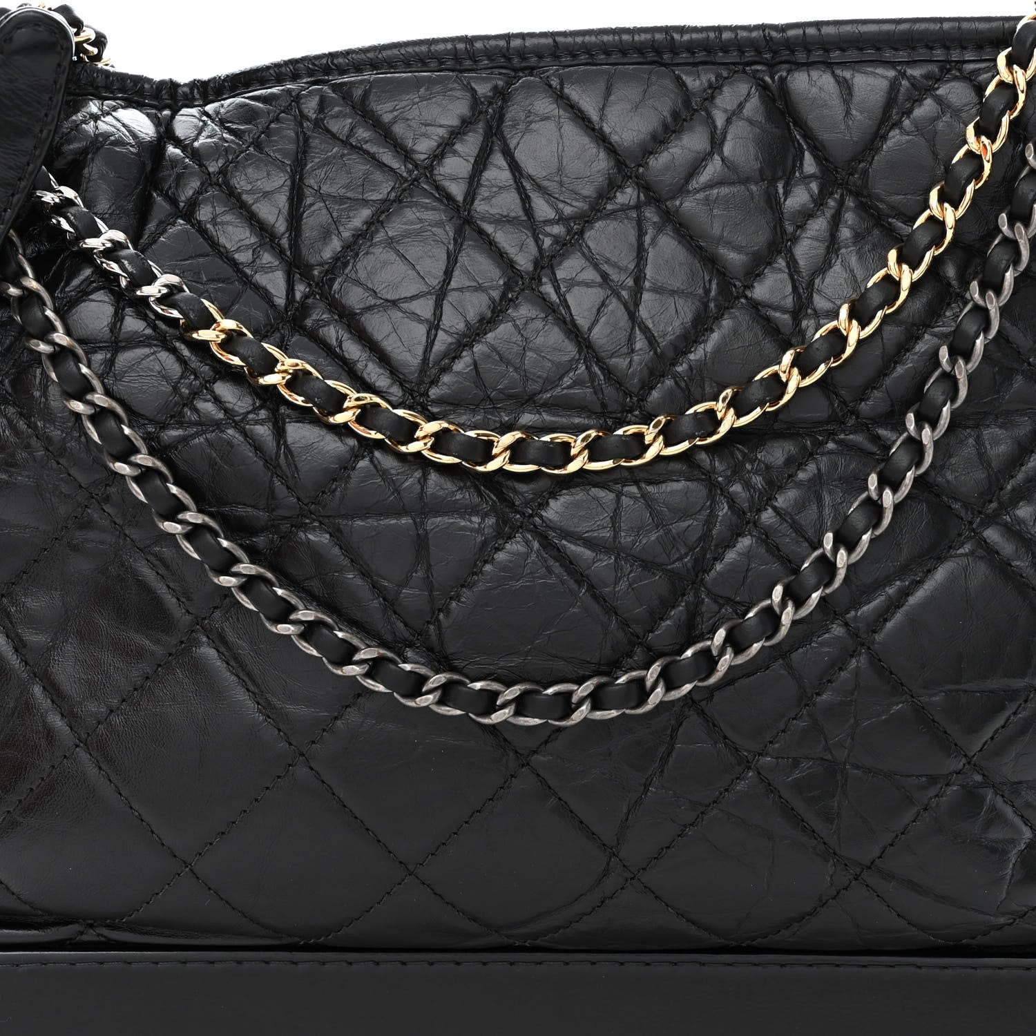 Chanel Aged Calfskin Quilted Large Gabrielle Hobo Black 8 of 13