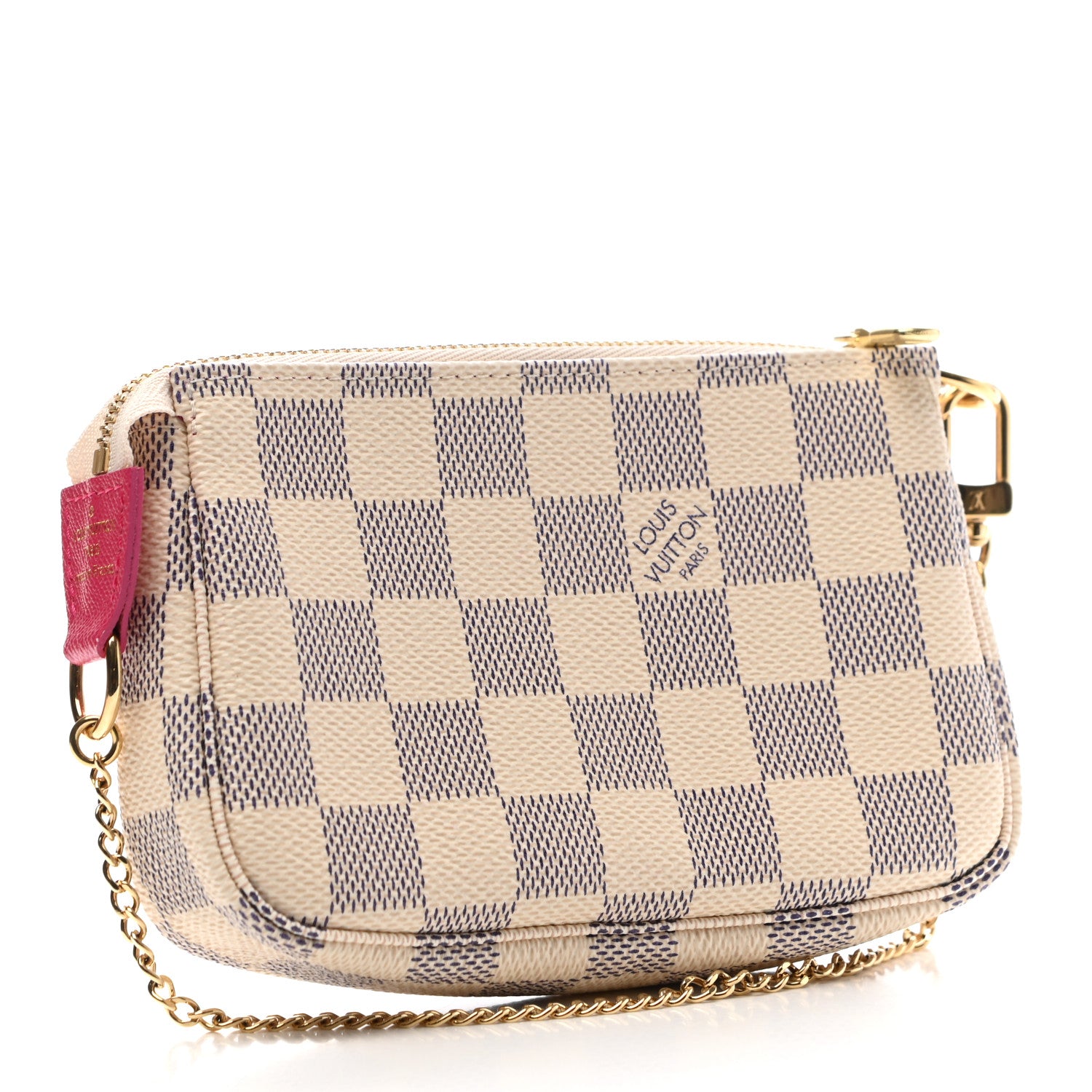 Louis Vuitton Damier Azur 2021 Christmas Animation Hollywood Mini Pochette Accessories Fuchsia 3 of 8