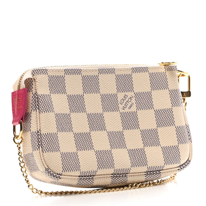 Louis Vuitton Damier Azur 2021 Christmas Animation Hollywood Mini Pochette Accessories Fuchsia 3 of 8