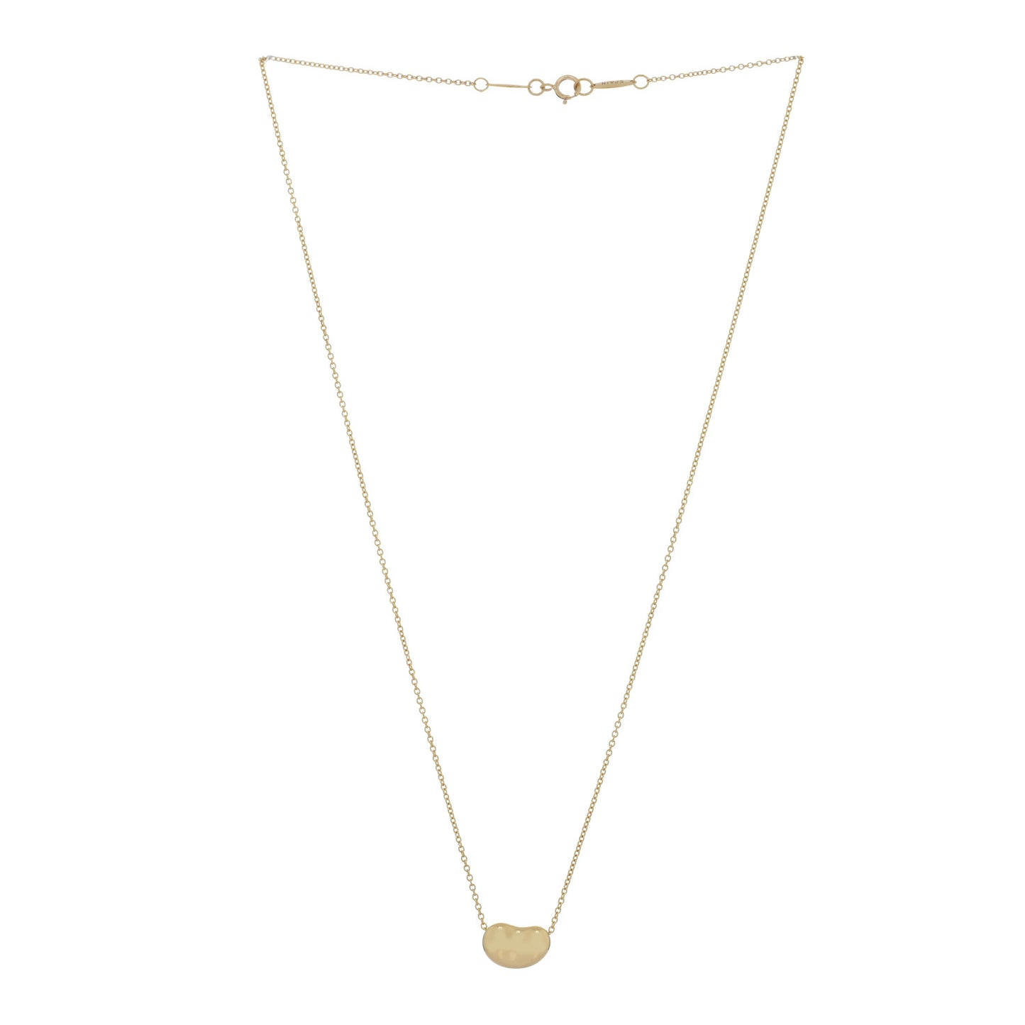 18K Yellow Gold 12mm Elsa Peretti Bean Pendant Necklace