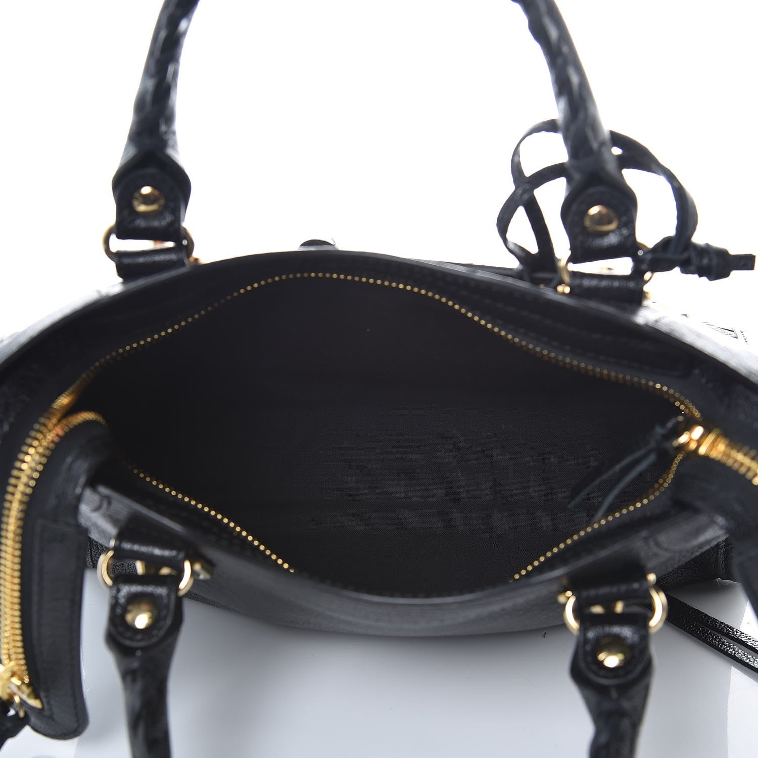 Balenciaga Chevre Gold Metallic Edge Hardware Mini City Black 5 of 7