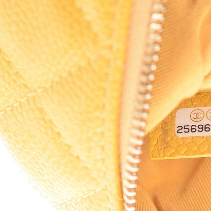 Chanel Caviar Quilted Small Cosmetic Case Yellow 7 of 8